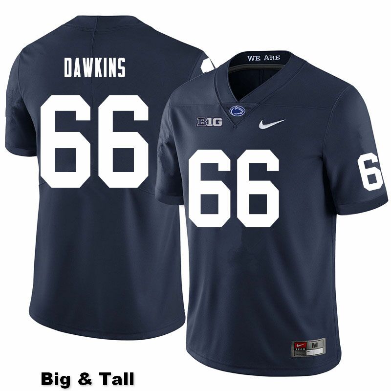 NCAA Nike Men's Penn State Nittany Lions Nick Dawkins #66 College Football Authentic Big & Tall Navy Stitched Jersey PDD0898DS